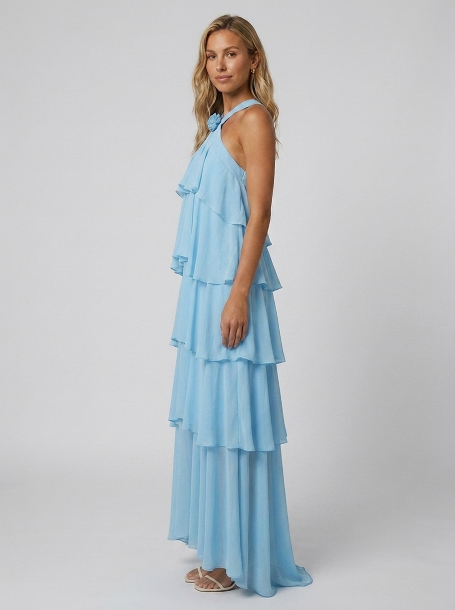 NOOR | TIERED HALTER MAXI DRESS