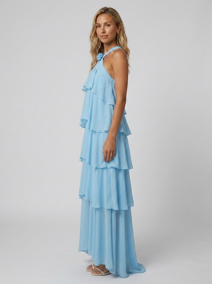 NOOR | TIERED HALTER MAXI DRESS