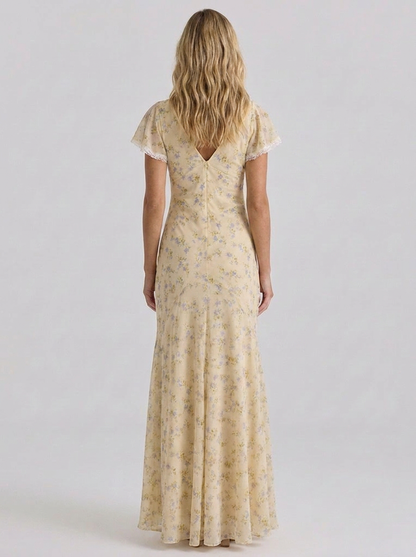 ZOÉ | FLORAL RUCHED MAXI DRESS