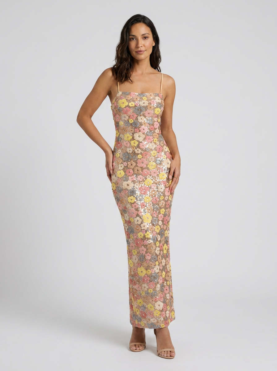 INES | FLORAL EMBELLISHED MAXI DRESS