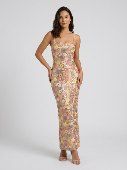 INES | FLORAL EMBELLISHED MAXI DRESS