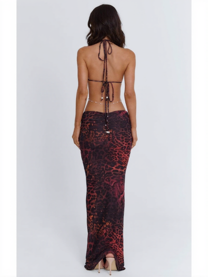 QUINN | EMBELLISHED HALTER MAXI DRESS