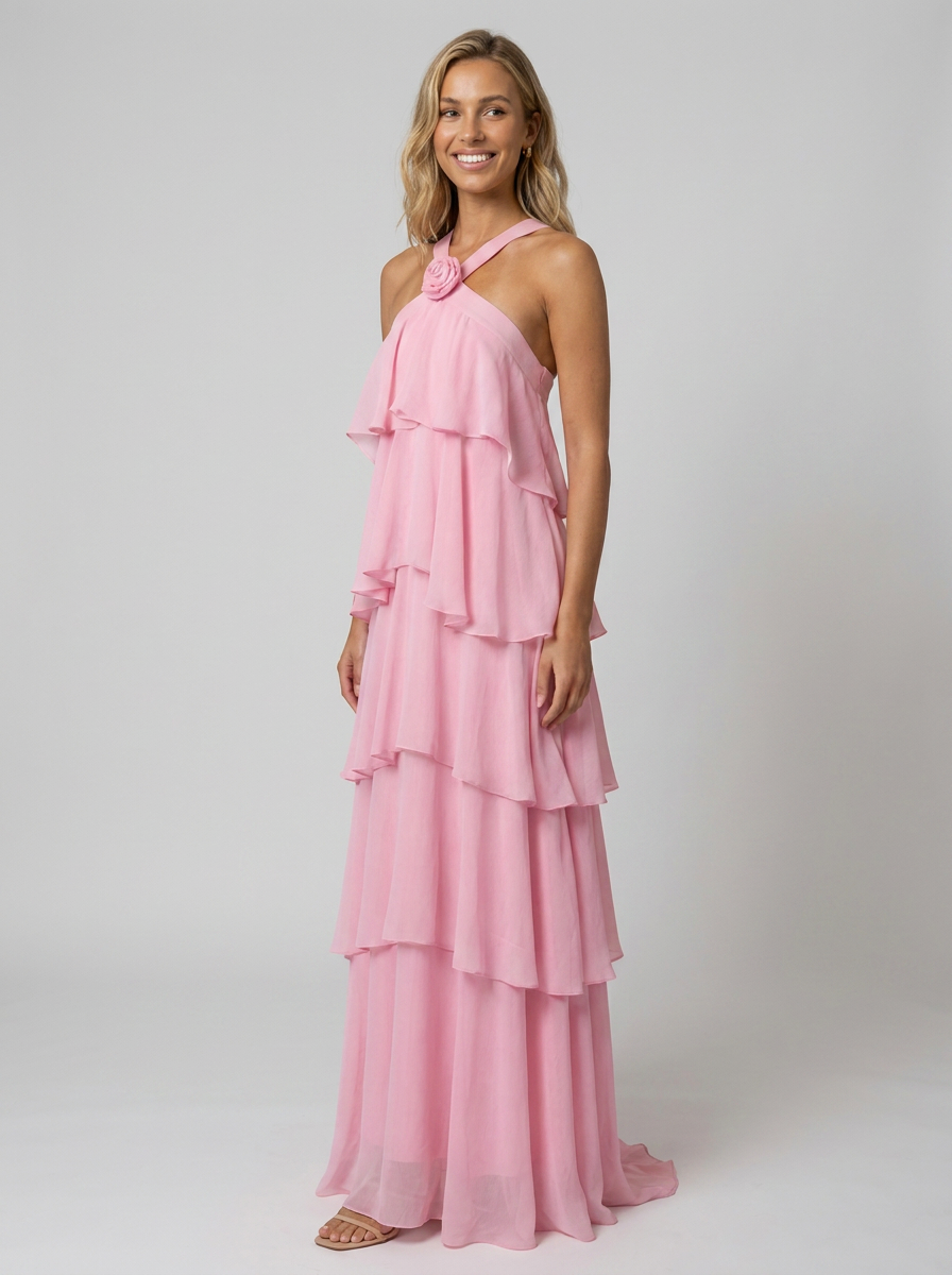 NOOR | TIERED HALTER MAXI DRESS