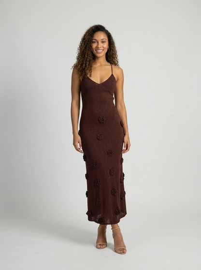 BRIELLE | FLORAL KNIT MAXI DRESS