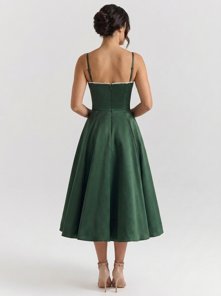 ELIANA | BUSTIER SWEETHEART MIDI DRESS