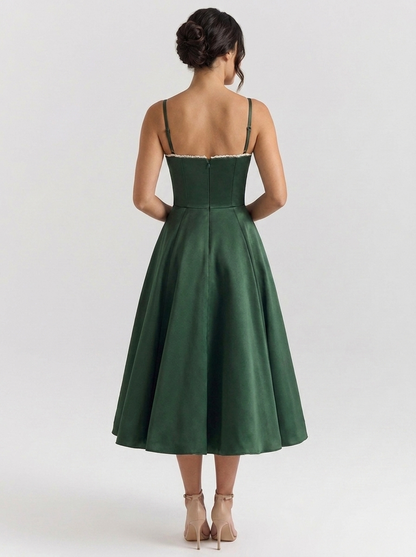 ELIANA | BUSTIER SWEETHEART MIDI DRESS