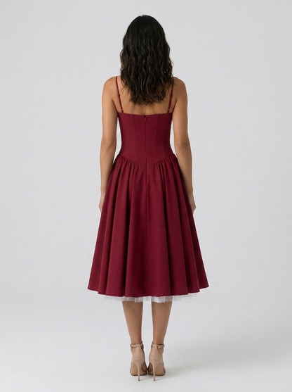 ELIANA | BUSTIER SWEETHEART MIDI DRESS