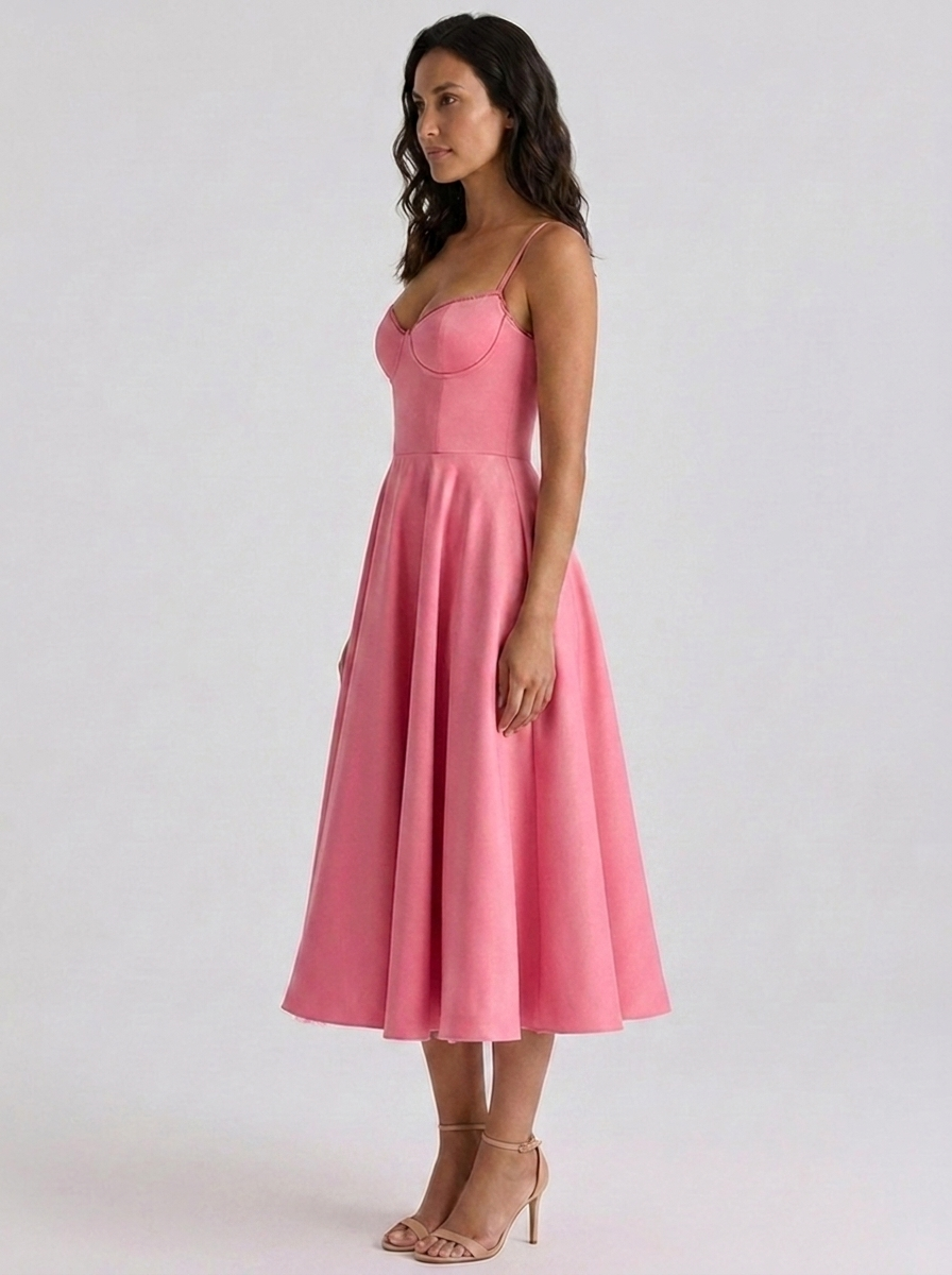 ELIANA | BUSTIER SWEETHEART MIDI DRESS
