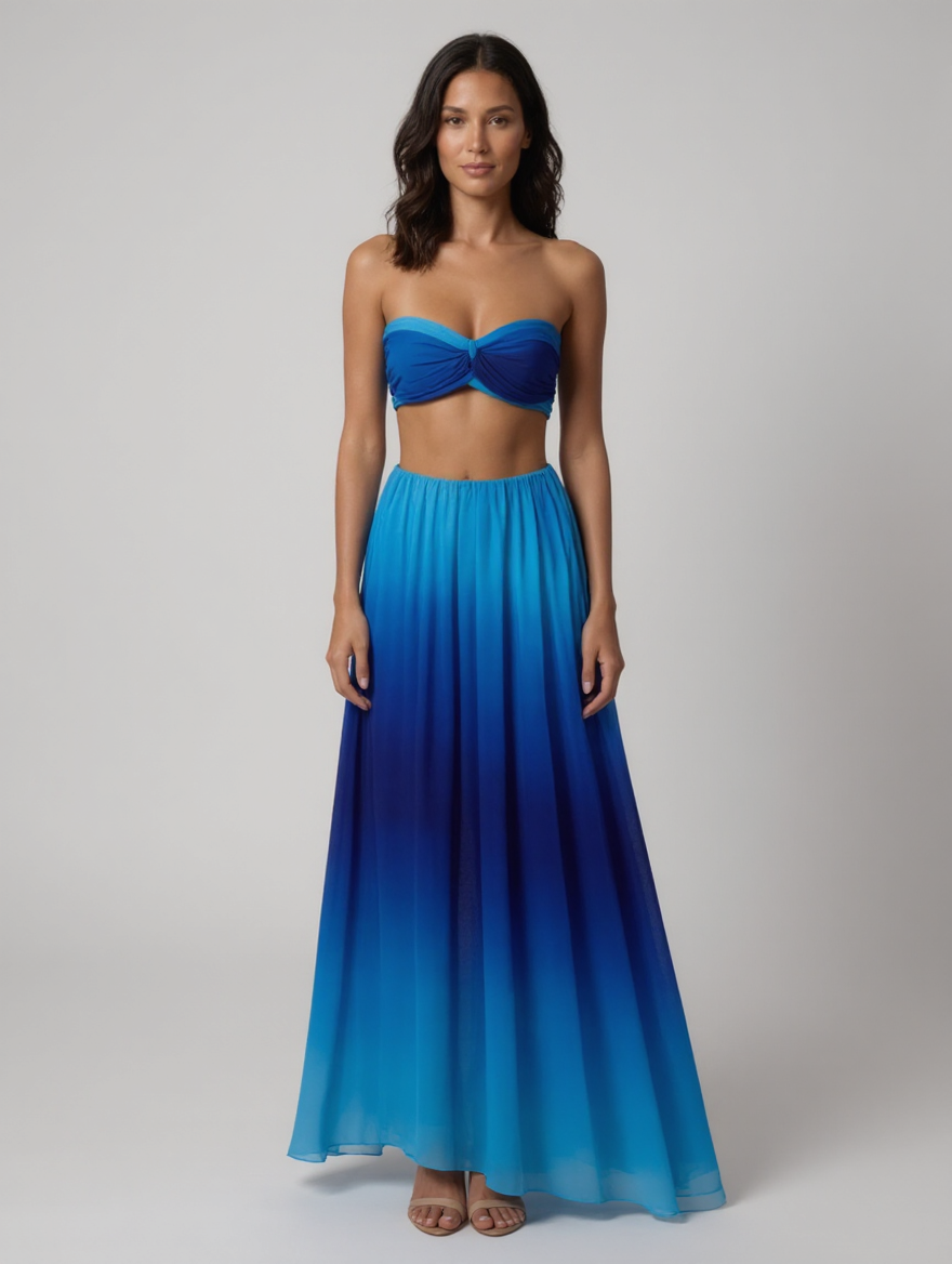 GISELLE | BANDEAU TWO SET - Lagoon Blue