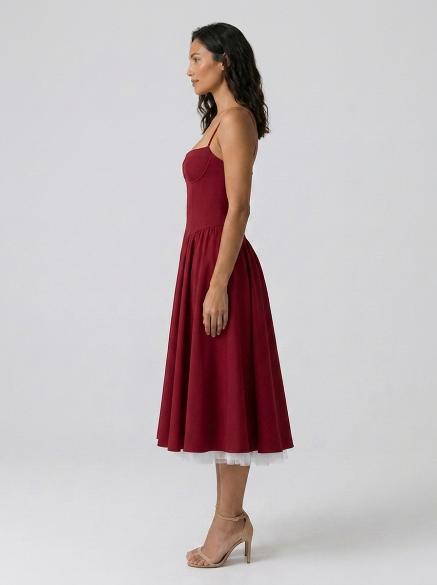 ELIANA | BUSTIER SWEETHEART MIDI DRESS