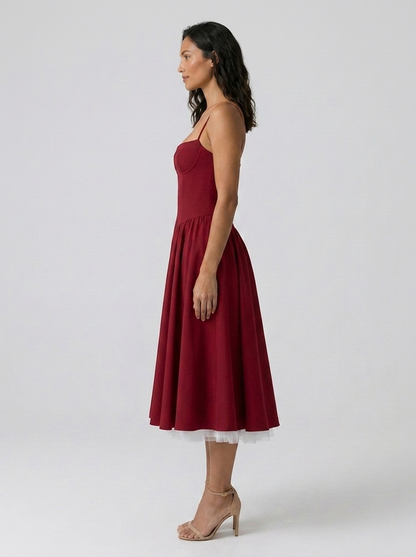 ELIANA | BUSTIER SWEETHEART MIDI DRESS