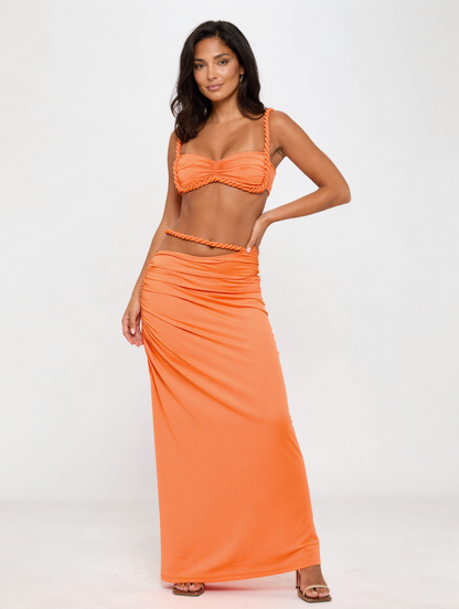 GISELLE | BANDEAU TWO SET - Tangerine