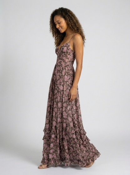 AURELIA | FLORAL BUSTIER MAXI DRESS