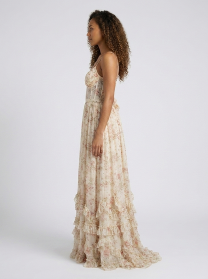 AURELIA | FLORAL BUSTIER MAXI DRESS