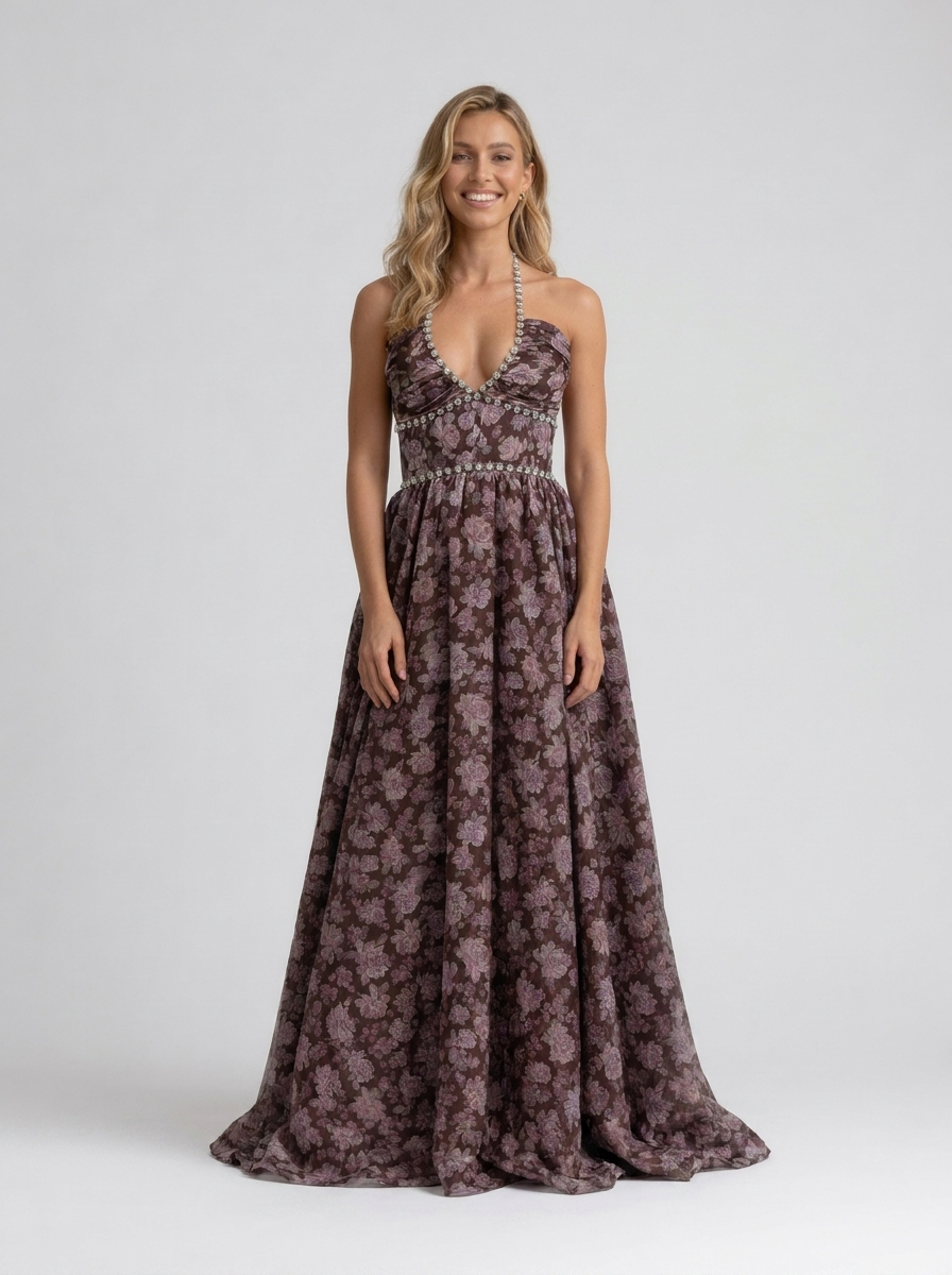 CAMILA | FLORAL TIERED MAXI DRESS - Midnight Bloom