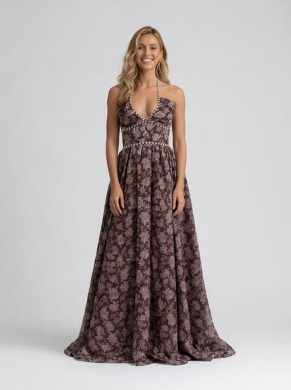 CAMILA | FLORAL TIERED MAXI DRESS - Midnight Bloom