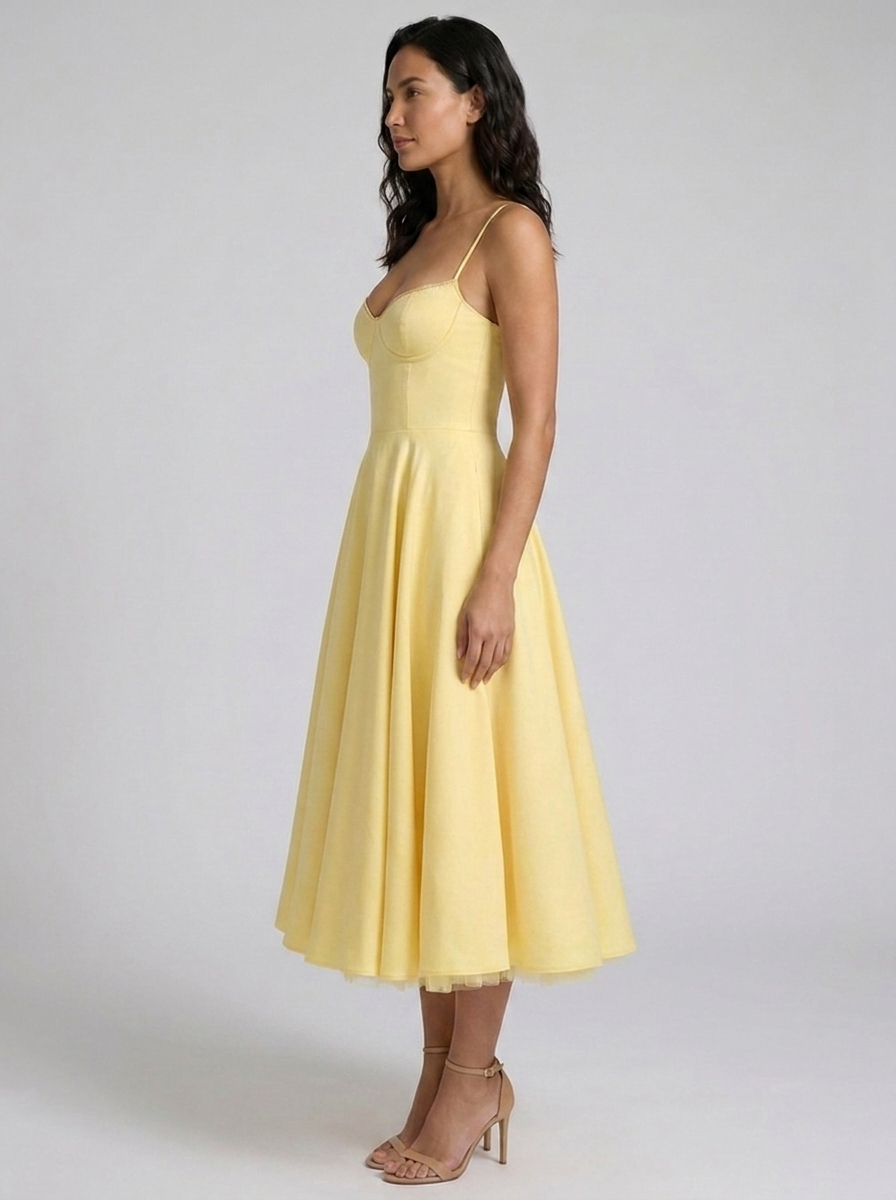ELIANA | BUSTIER SWEETHEART MIDI DRESS