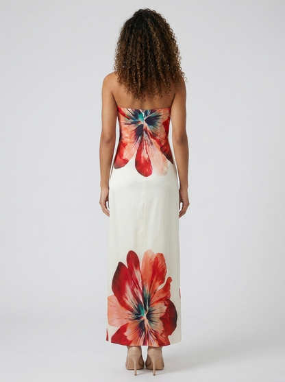BELLA | FLORAL BUSTIER MAXI DRESS