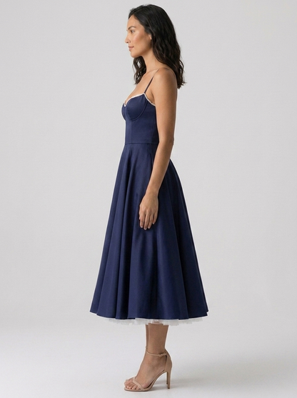 ELIANA | BUSTIER SWEETHEART MIDI DRESS