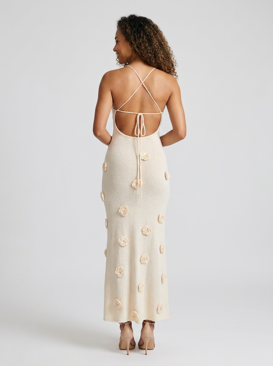 BRIELLE | FLORAL KNIT MAXI DRESS