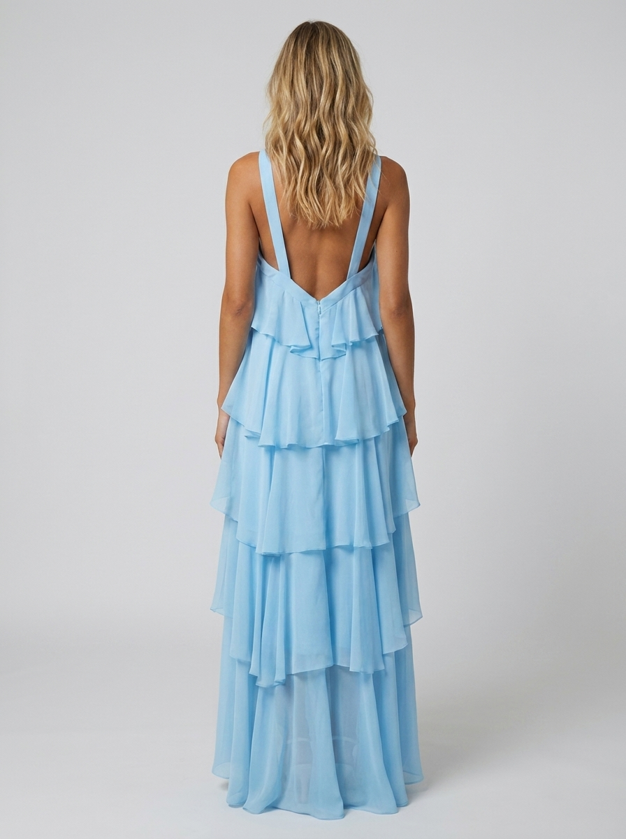 NOOR | TIERED HALTER MAXI DRESS