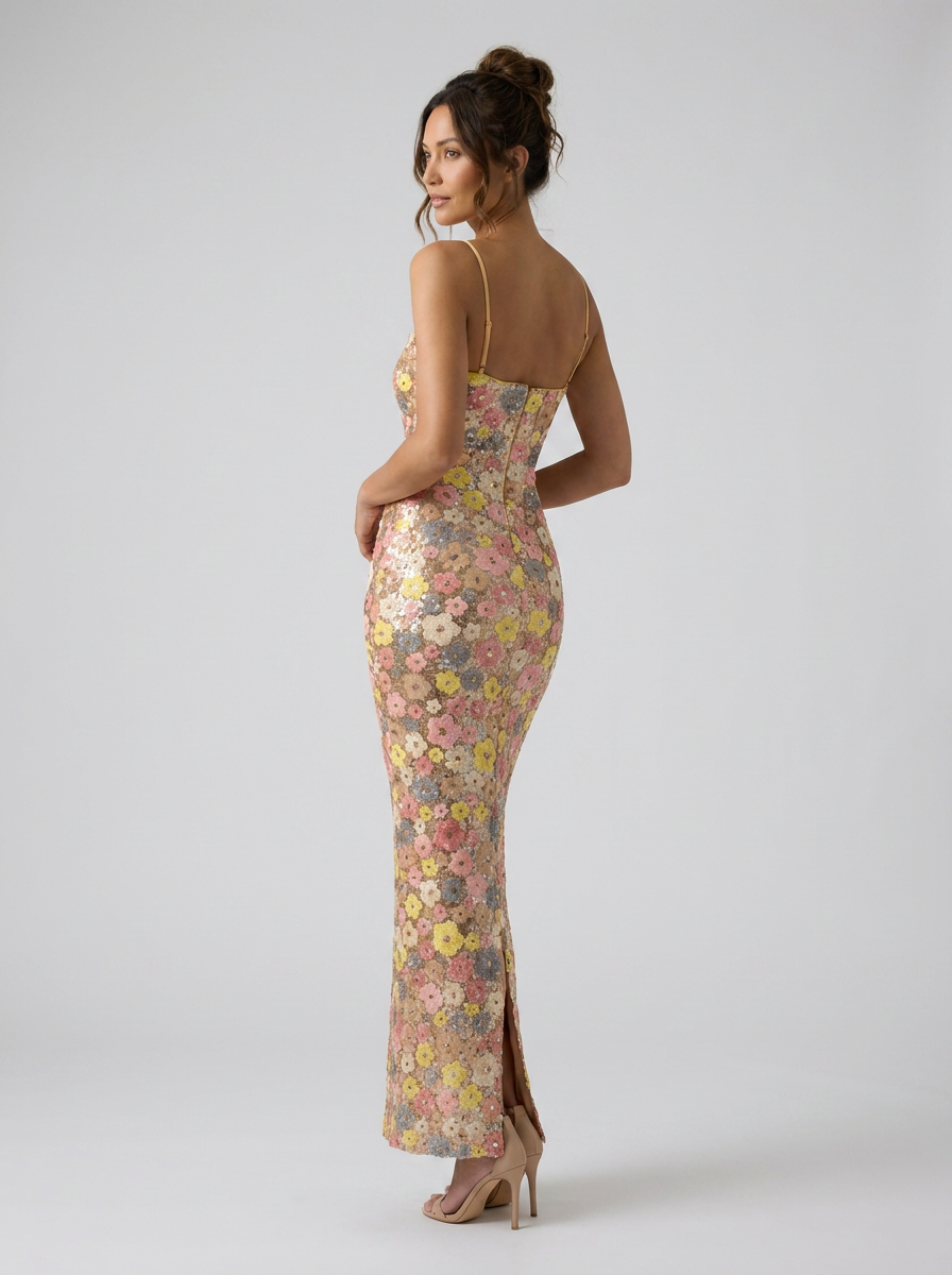 INES | FLORAL EMBELLISHED MAXI DRESS