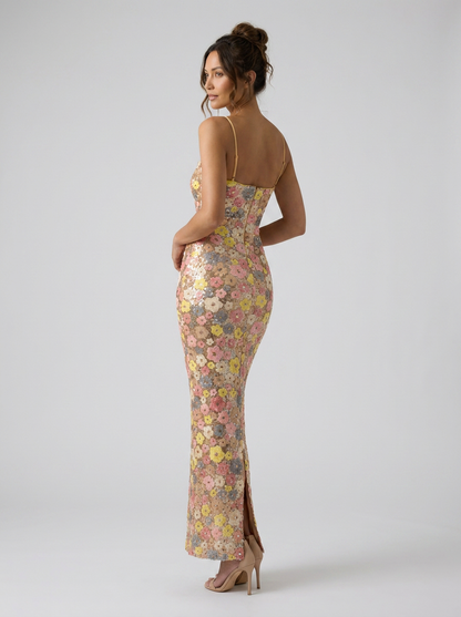 INES | FLORAL EMBELLISHED MAXI DRESS