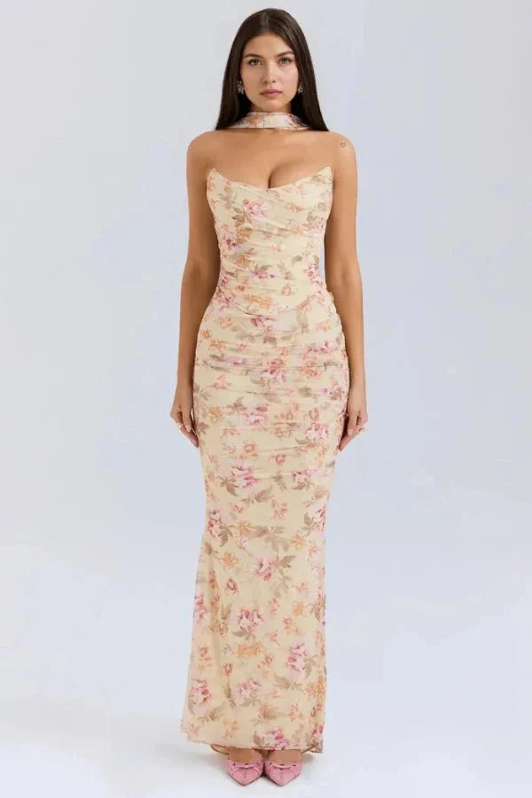 EMBER | STRAPLESS MAXI DRESS - Floral