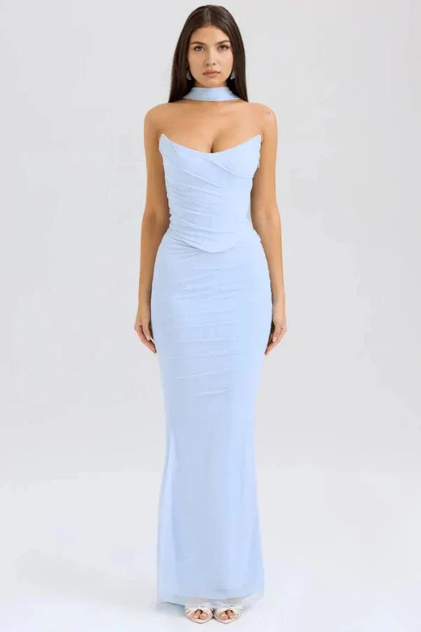 EMBER | STRAPLESS MAXI DRESS - Light Blue