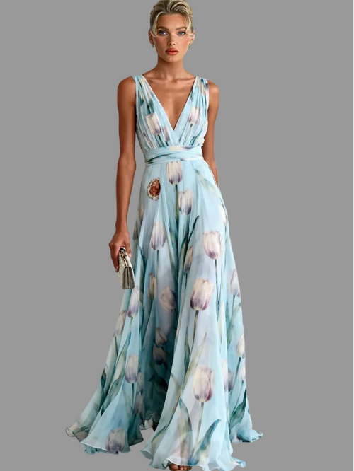 CASSIA | V NECK MAXI DRESS