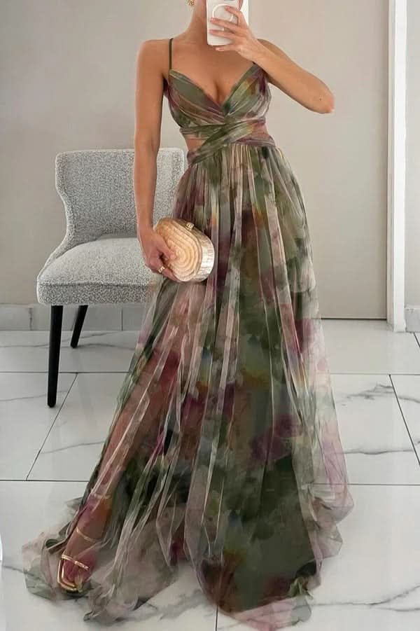 MEILANI | PINAFORE MAXI DRESS - Green