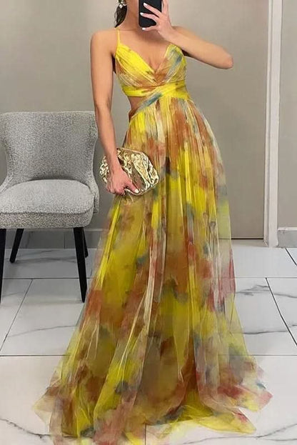 MEILANI | PINAFORE MAXI DRESS - Yellow