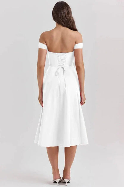 CORALIE | OFF SHOULDER MIDI DRESS