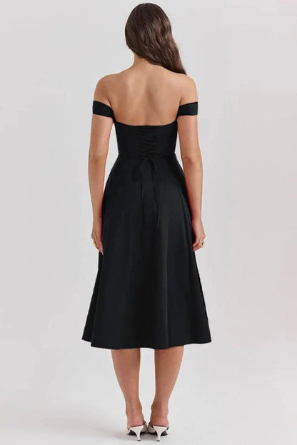 CORALIE | OFF SHOULDER MIDI DRESS
