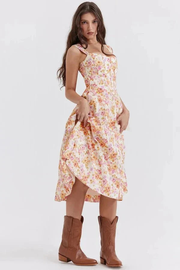 CORALIE | OFF SHOULDER MIDI DRESS