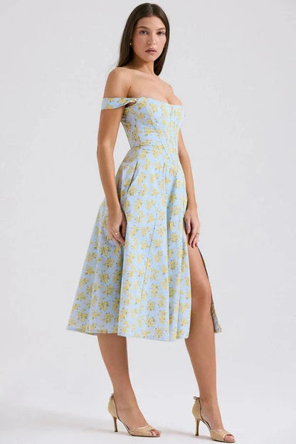 CORALIE | OFF SHOULDER MIDI DRESS