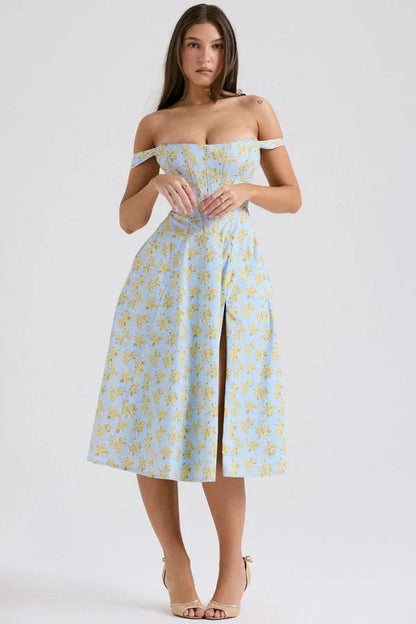 CORALIE | OFF SHOULDER MIDI DRESS