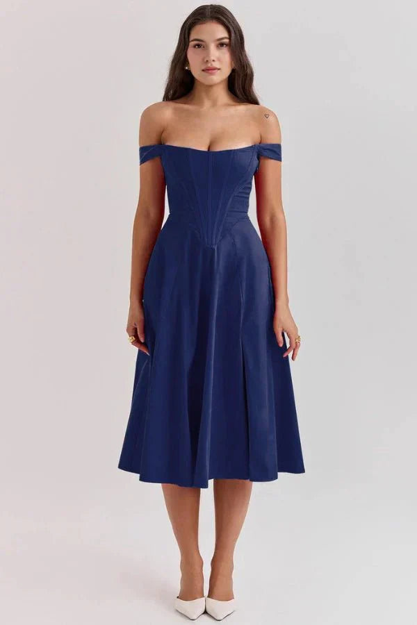 CORALIE | OFF SHOULDER MIDI DRESS