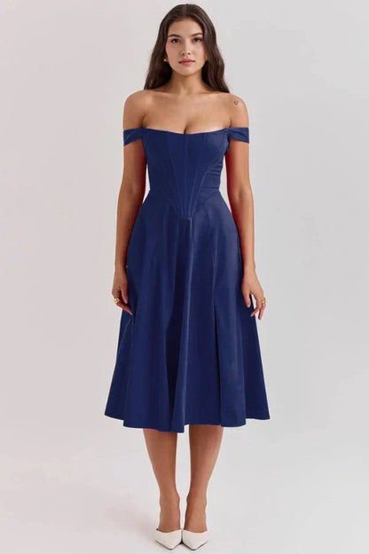 CORALIE | OFF SHOULDER MIDI DRESS