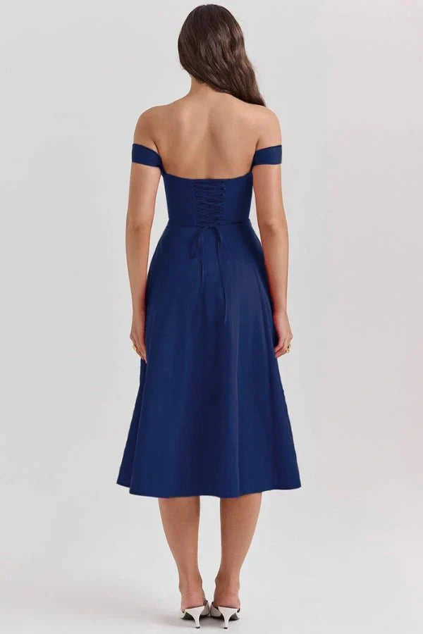 CORALIE | OFF SHOULDER MIDI DRESS