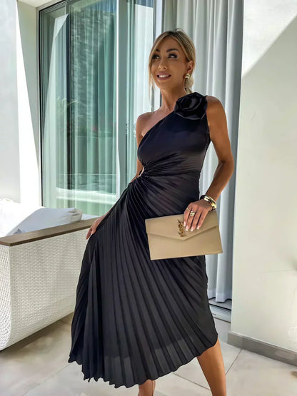 SUNDAY | ONE SHOULDER MIDI DRESS