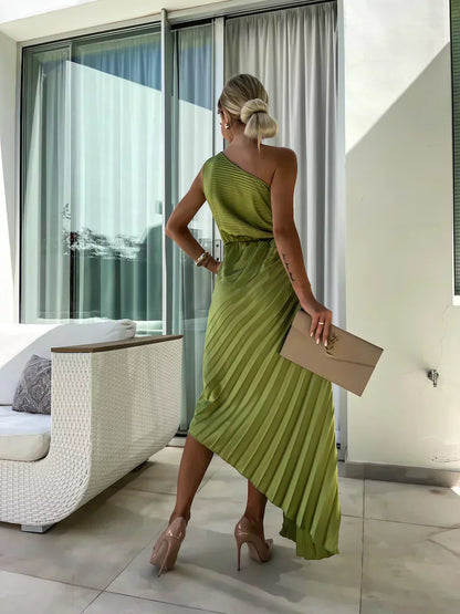 SUNDAY | ONE SHOULDER MIDI DRESS