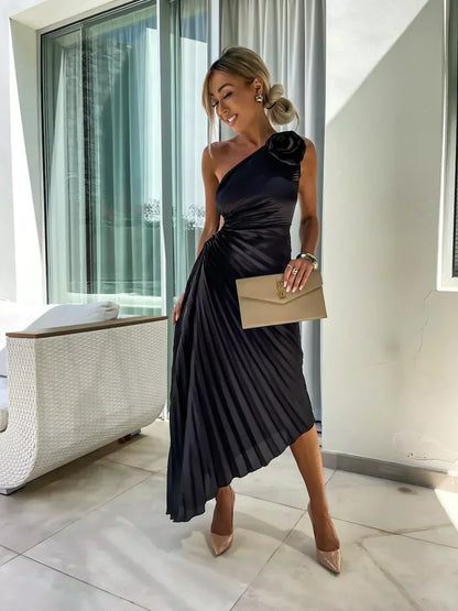 SUNDAY | ONE SHOULDER MIDI DRESS