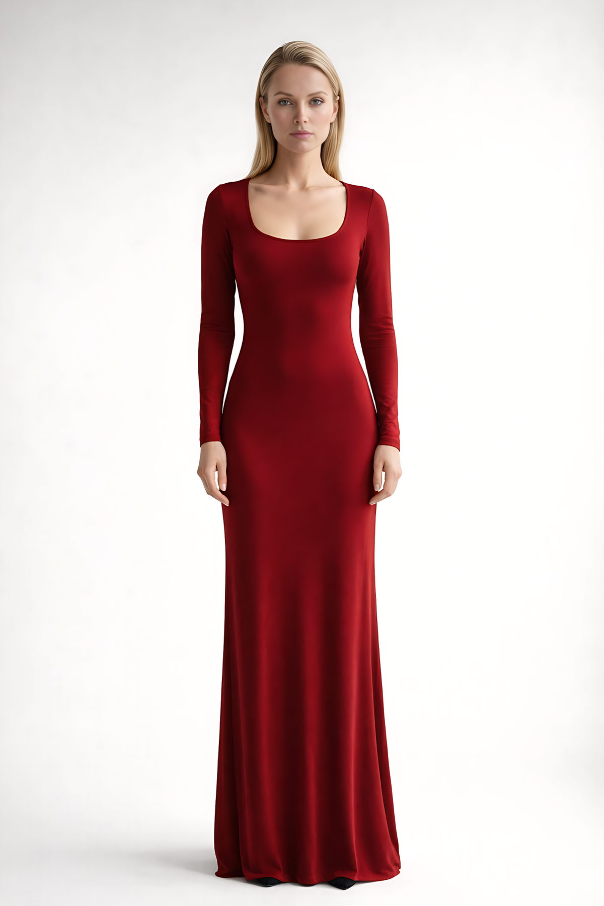 EDEN | SQUARE NECK MAXI DRESS - Red