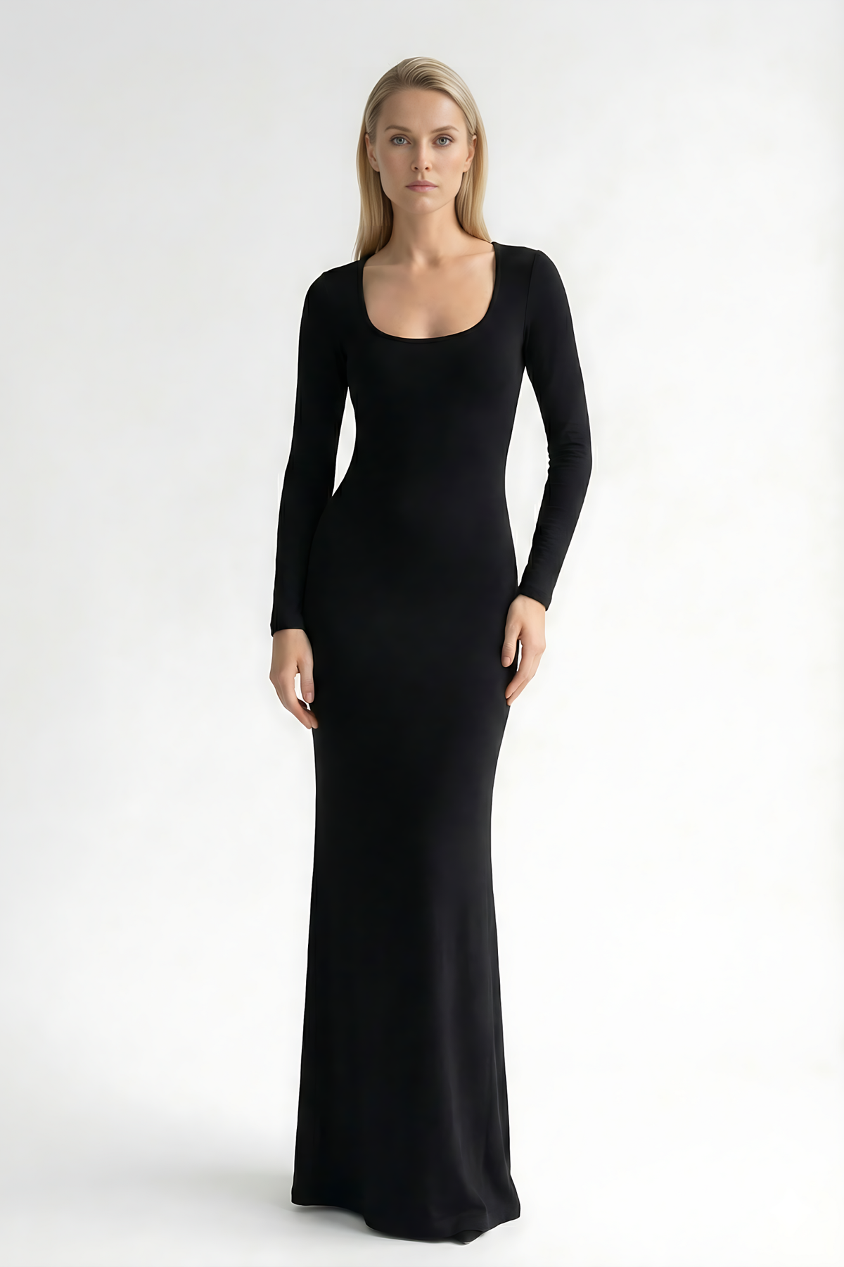 EDEN | SQUARE NECK MAXI DRESS - Black