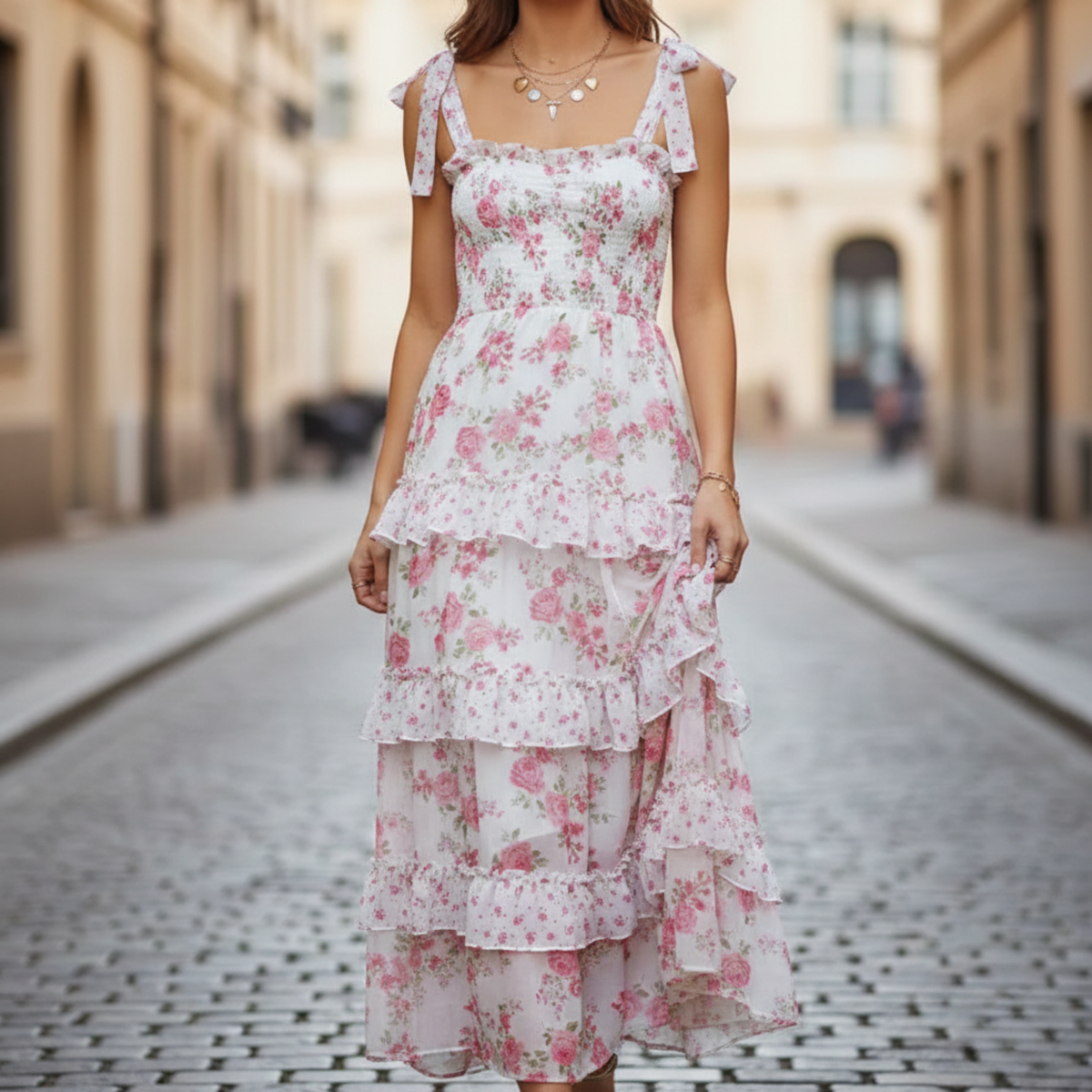FERN | TIERED MAXI DRESS - Floral