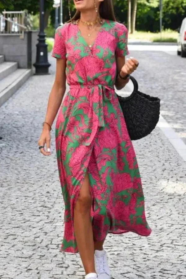 GENEVIEVE | WRAP MIDI DRESS