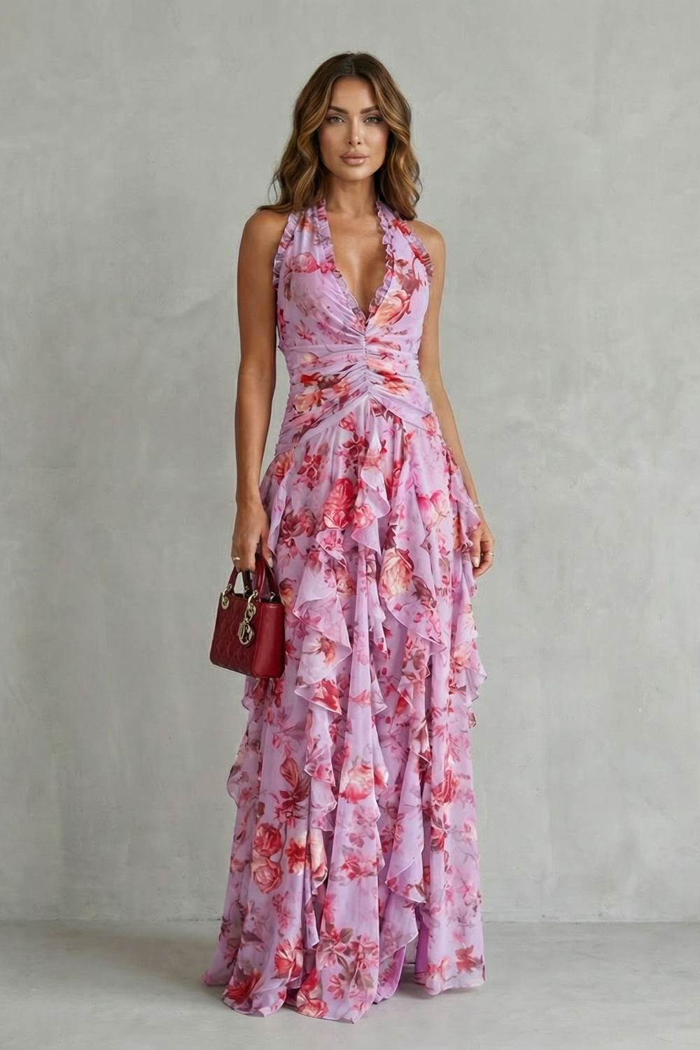 RAINE | HALTER MAXI DRESS