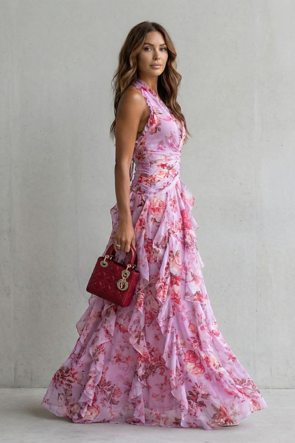 RAINE | HALTER MAXI DRESS