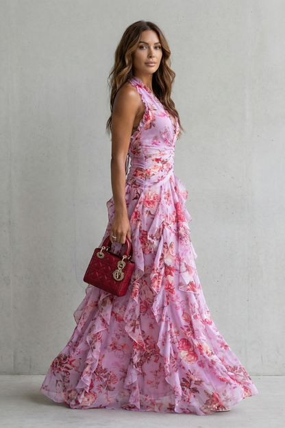 RAINE | HALTER MAXI DRESS
